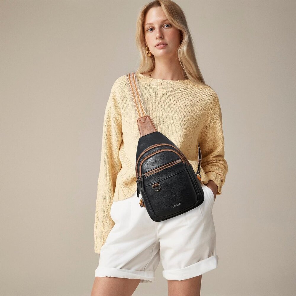 Comfortable Adjustable Vegan Leather Crossbody Ba… - image 2